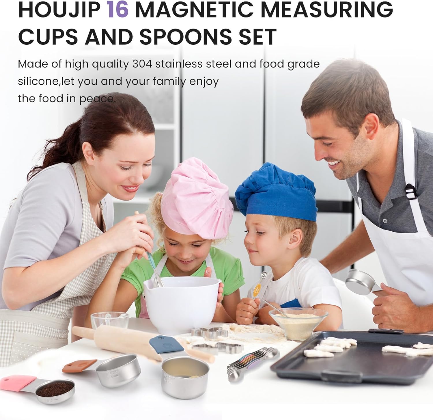 Detalle de Magnetic Measuring Cups and Spoons Set 16 🍴