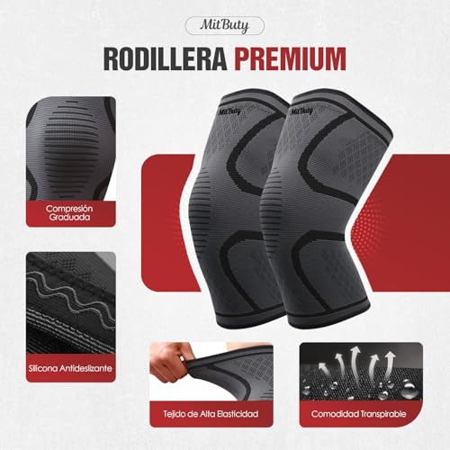 Thumbnail 2 de MitButy Rodilleras Menisco y Ligamento – Pack de 2 (Talla M 42–47 cm) para Gym, Running, Crossfit y Más