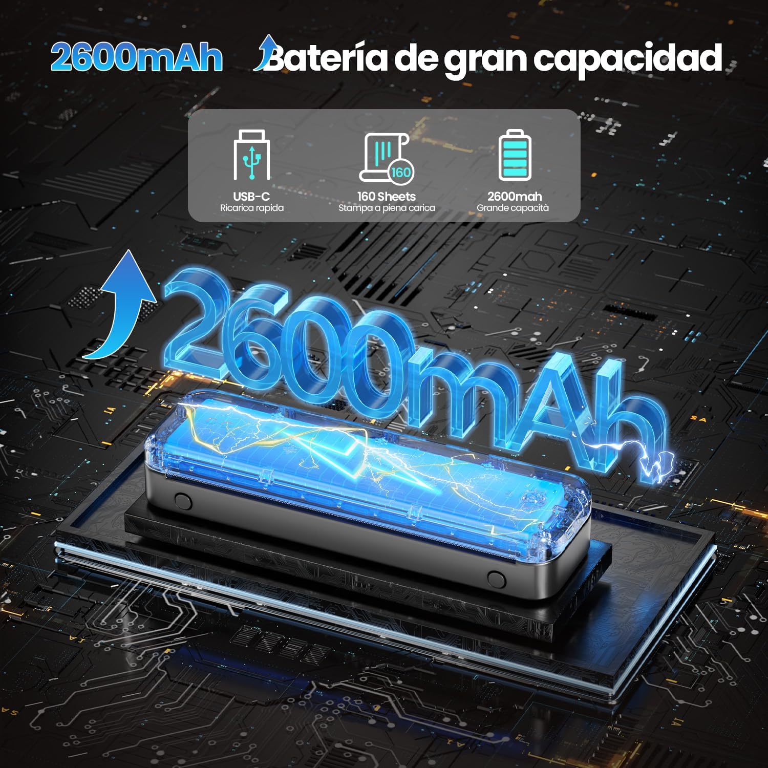Thumbnail 5 de Phomemo M834 Stampante Portatile A4: stampante termica Bluetooth/USB con 4 rotoli inclusi