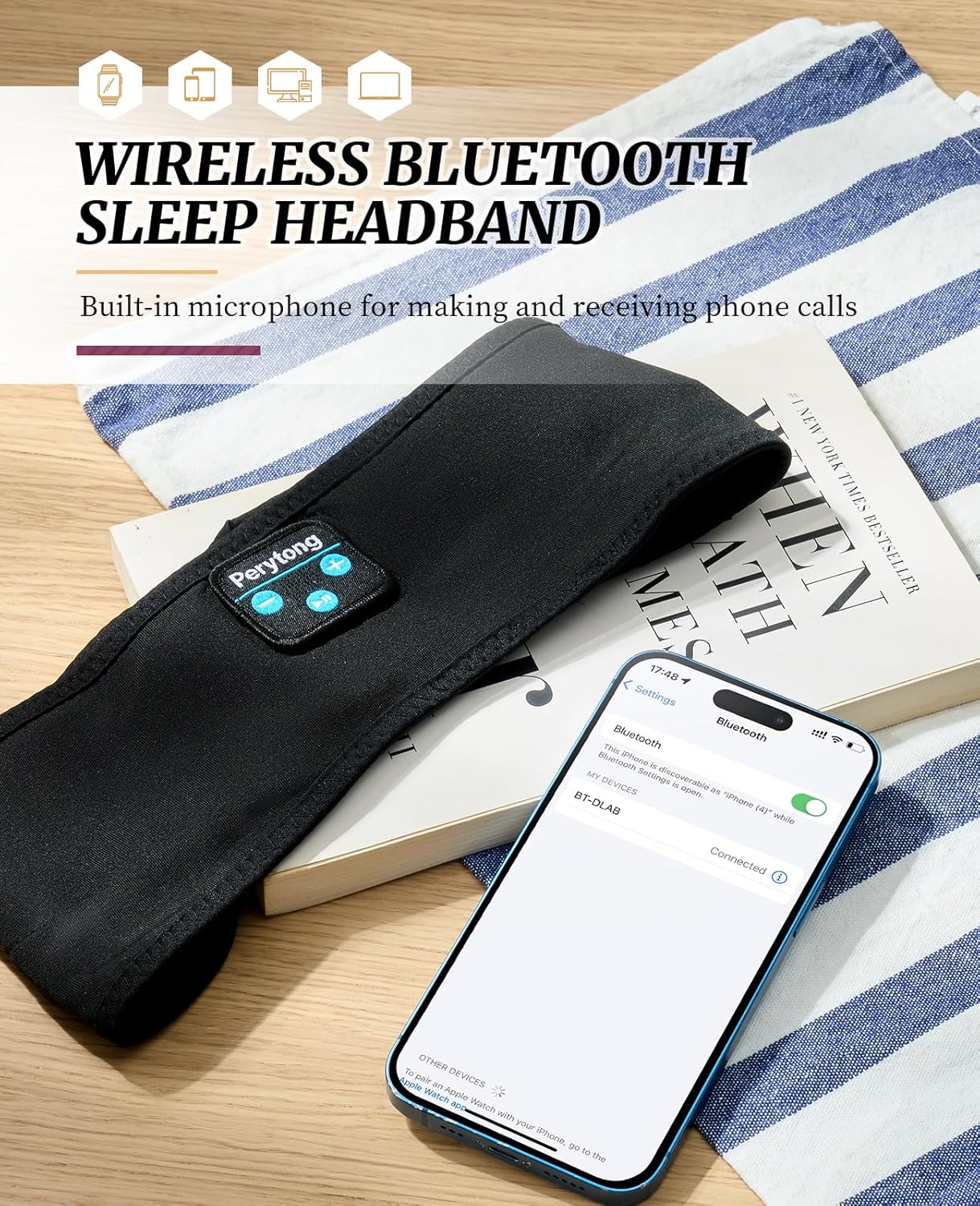 Thumbnail 6 de Perytong Sleep Headphones: Wireless Headband for Relaxing Sleep and Gentle Workouts