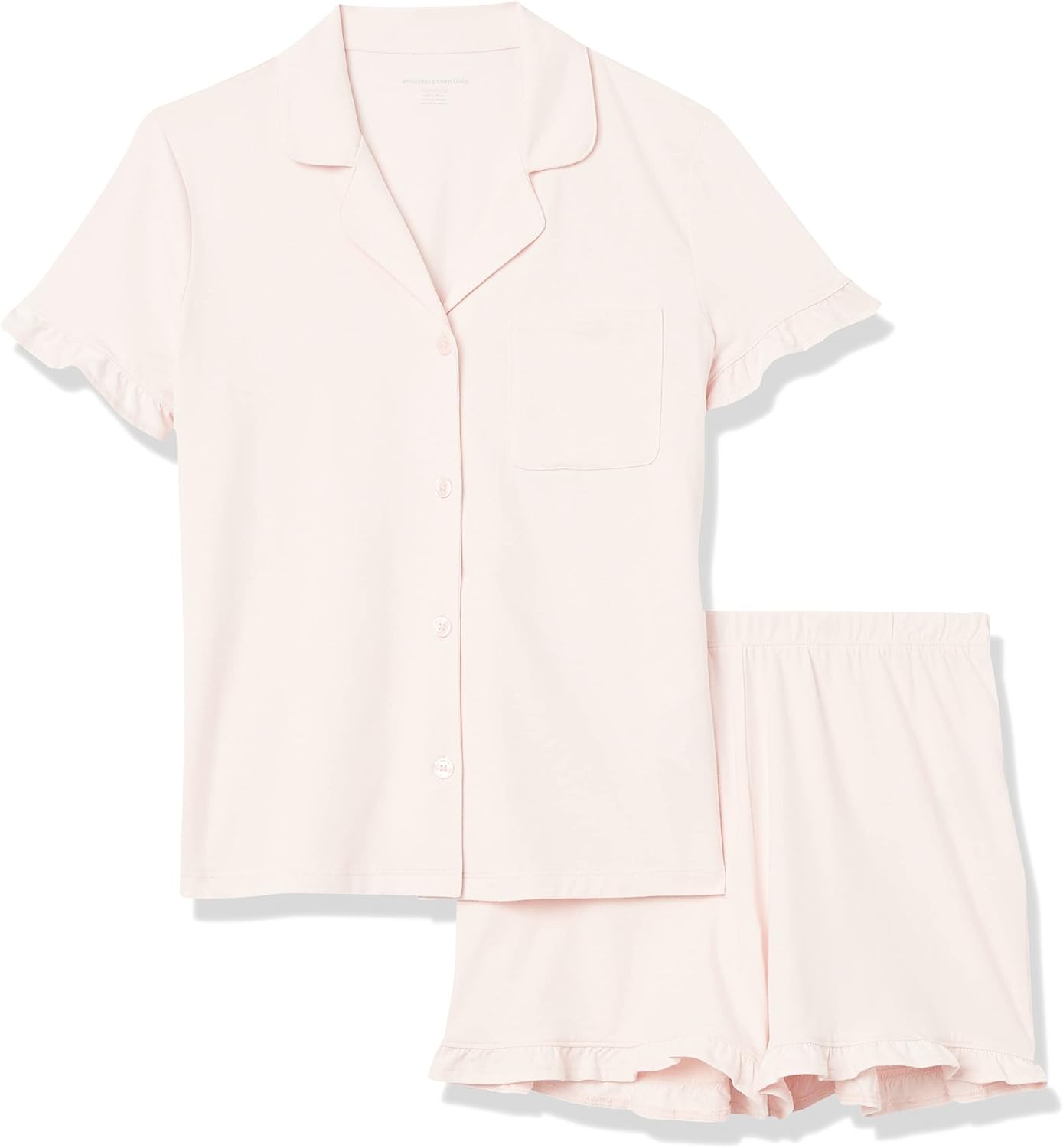 Thumbnail 4 de Amazon Essentials Damen Pyjama-Set aus Baumwoll-Modal mit Passepoilierung & gerundetem Kragen (Übergrößen)
