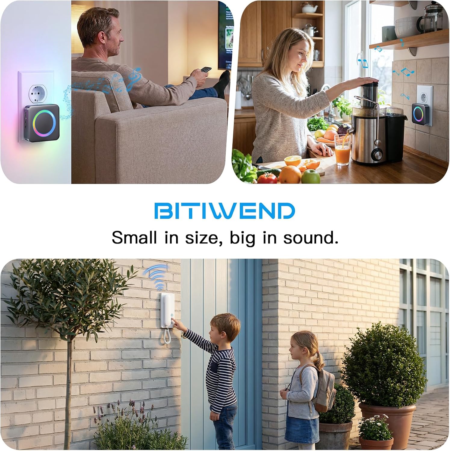 Thumbnail 5 de Inoltro del Segnale Radio per Citofoni Domestici BITIWEND con 58 Melodie, RGB e Amplificatore 3–24 V | Set espansione fino a 200 m