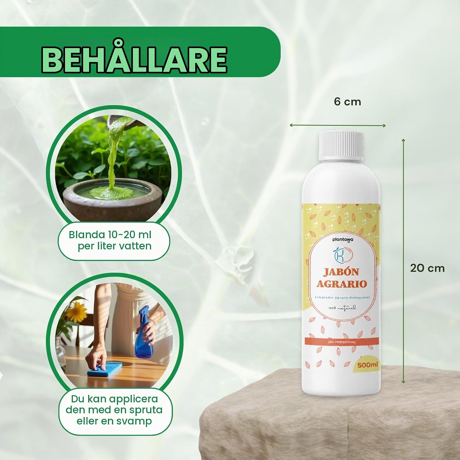 Detalle 2 de PLANTAWA kaliumtvål 500 ml – koncentrat för användning inne och ute