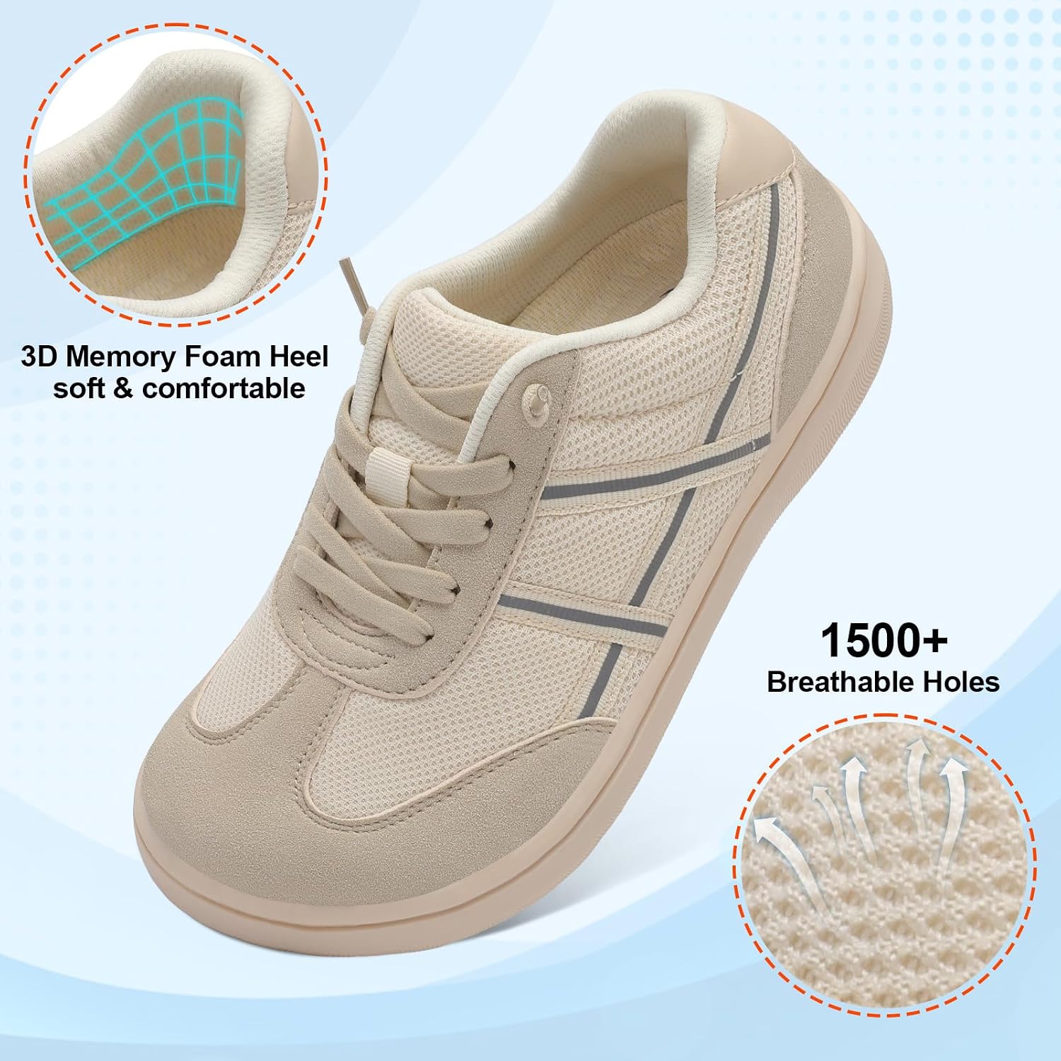Detalle 2 de LeIsfIt Women's Walking Sneakers in Mesh