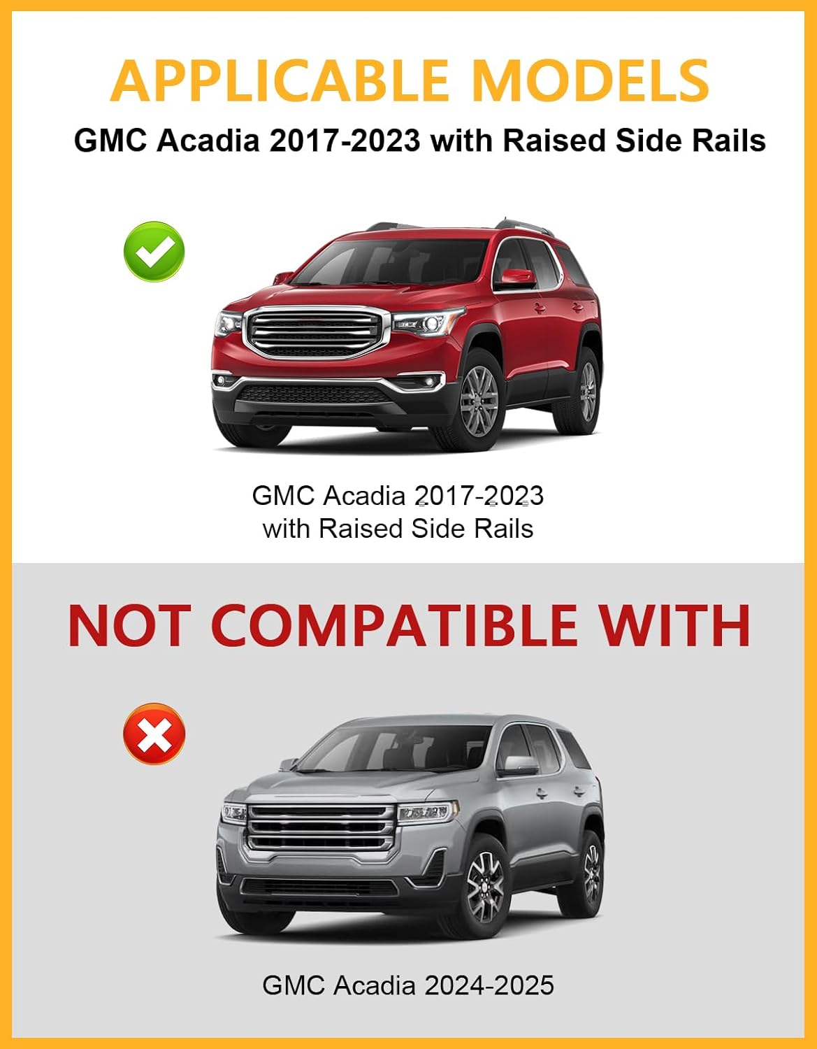 Thumbnail 1 de Tuyoung 300lbs All Aluminum Roof Rack Cross Bars for GMC Acadia (2017–2023) with Lockable Rails