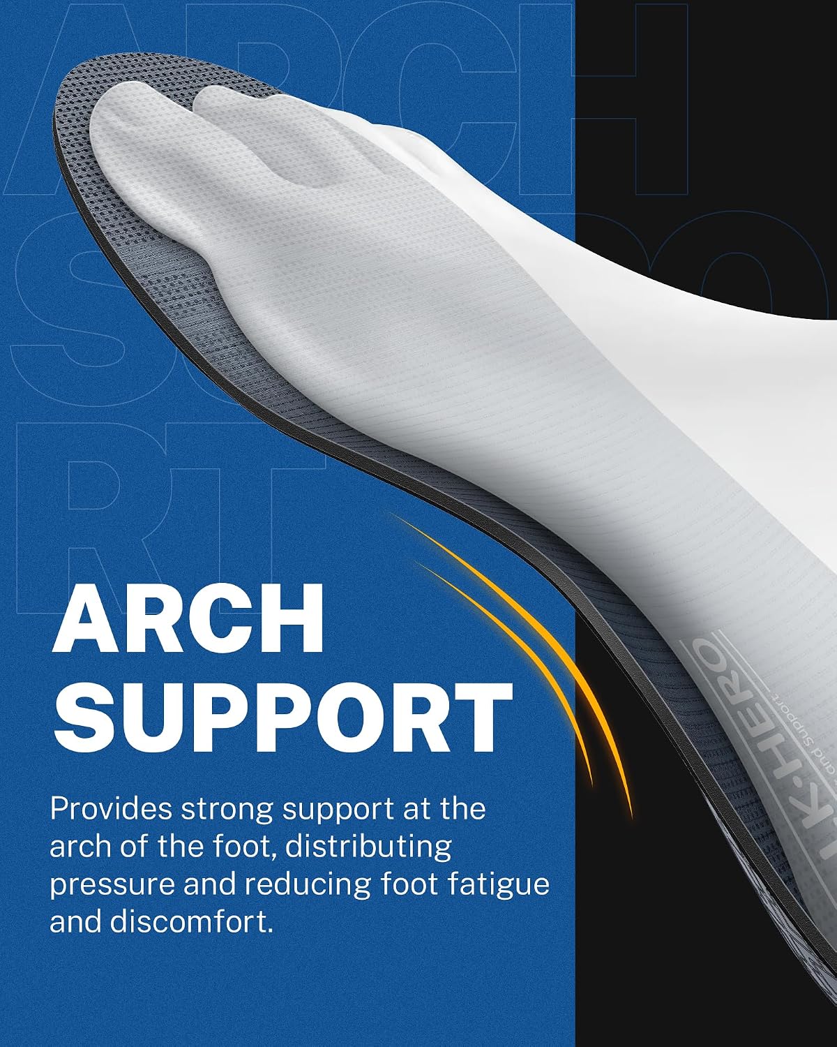 Detalle de WalkHero Plantar Fasciitis Insoles, Men's 13–13 1/2
