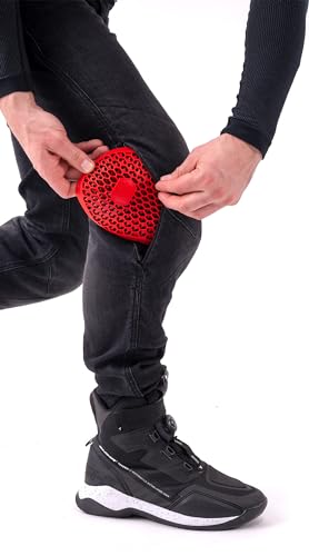 Detalle de Shima Rider Pantalón Moto Hombre con Protectores Airforce – Tejanos ajustados en azul, talla 34/34