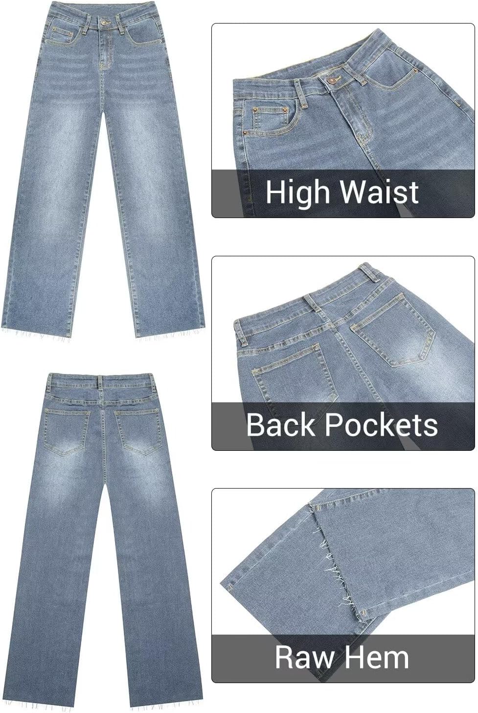 Thumbnail 5 de KDF Straight Leg High Waisted Jeans
