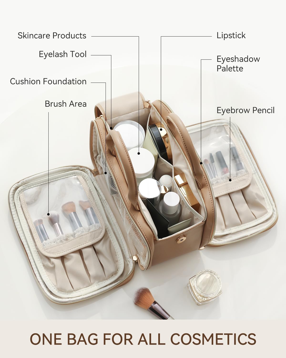 Thumbnail 3 de Prite Toiletry Bag Makeup Bag Large Capacity with Side Openings