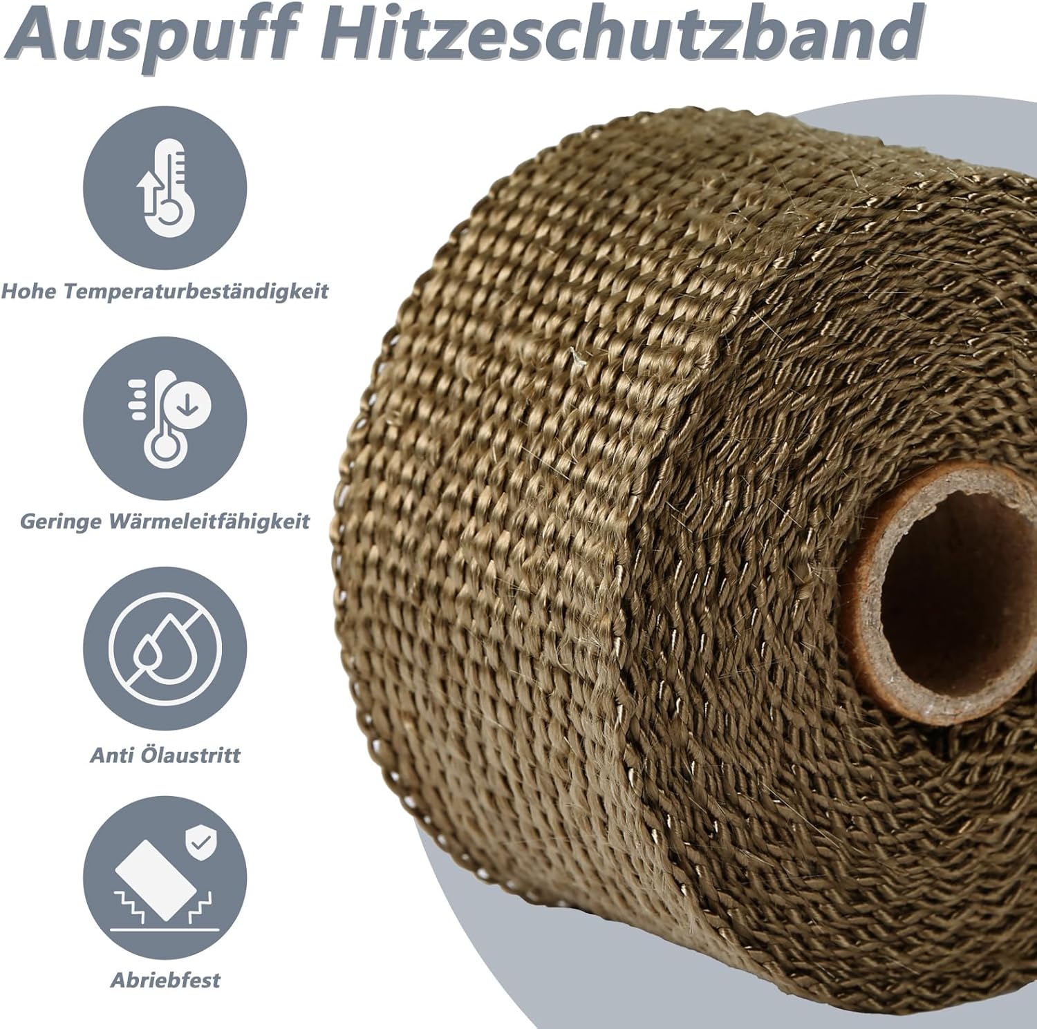 Thumbnail 2 de LIHAO Hitzeschutzband für Auspuff (5 cm x 5 m) inkl. Kabelbinder, Thermoband und Handschuhe