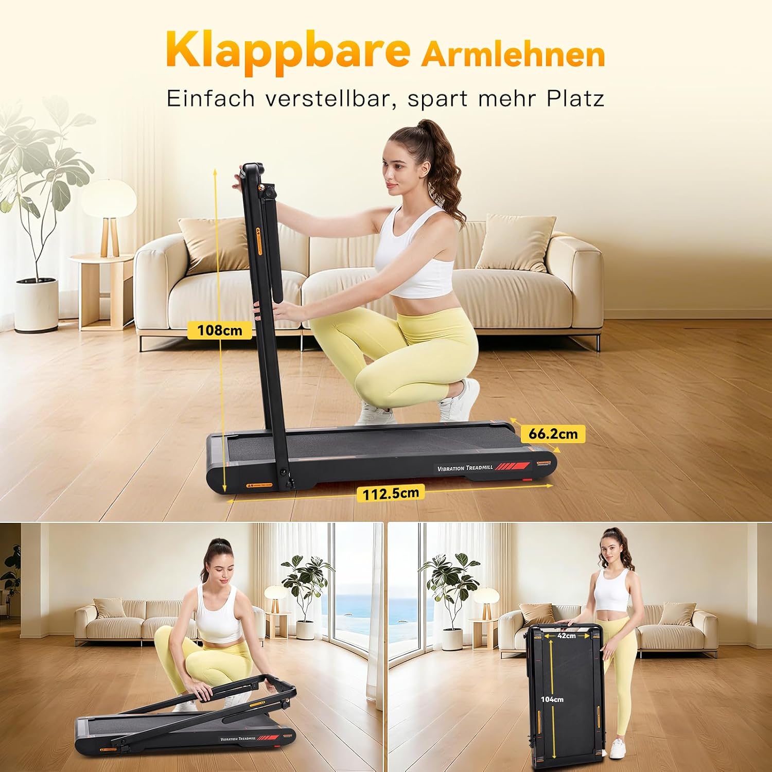 Detalle de Sperax Laufband für Zuhause Klappbar – 5 in 1 Walking Pad mit Steigung, App-Steuerung und Fernbedienung