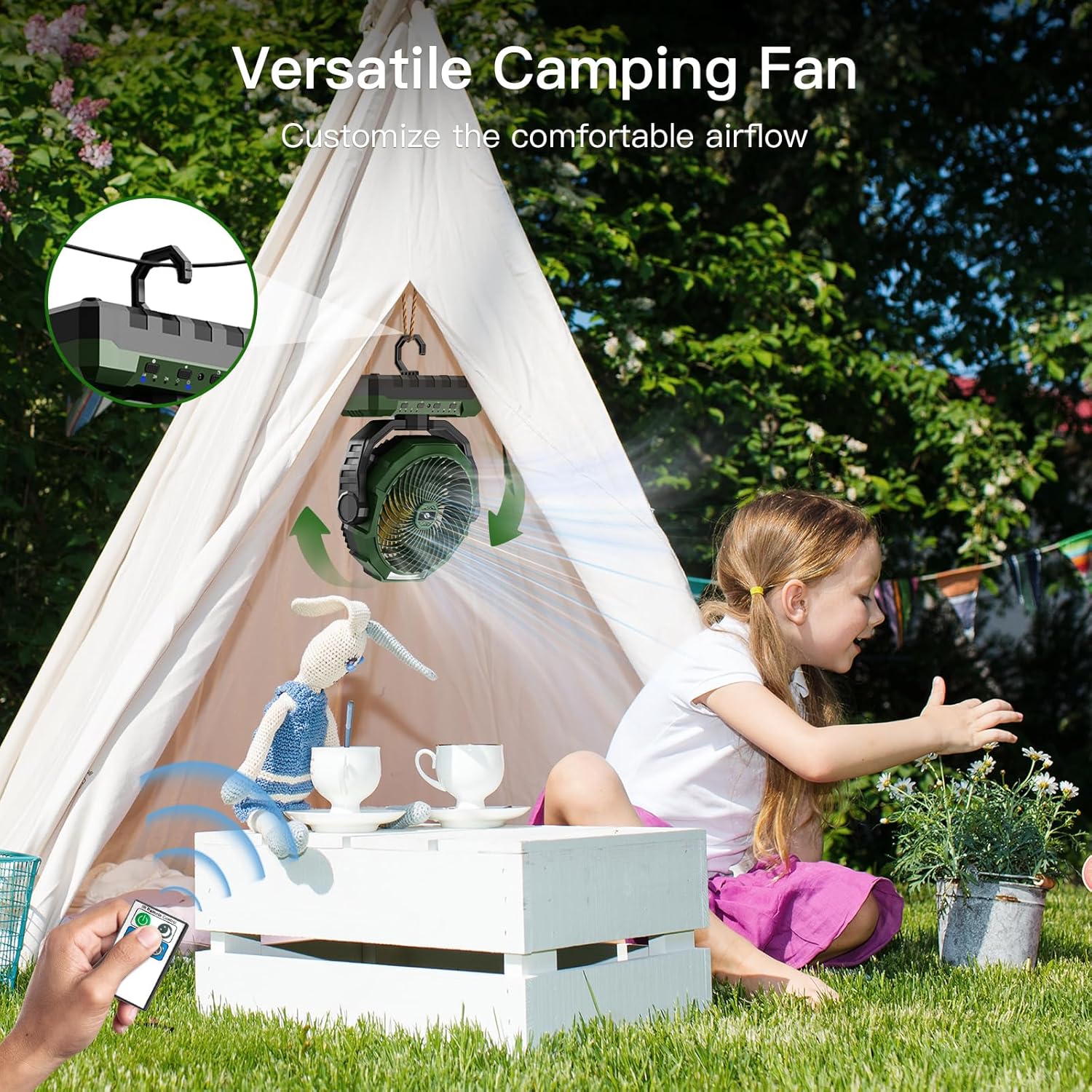 Thumbnail 4 de FRIZCOL 3-in-1 Camping Fan — 24000mAh Portable, Light, and Remote