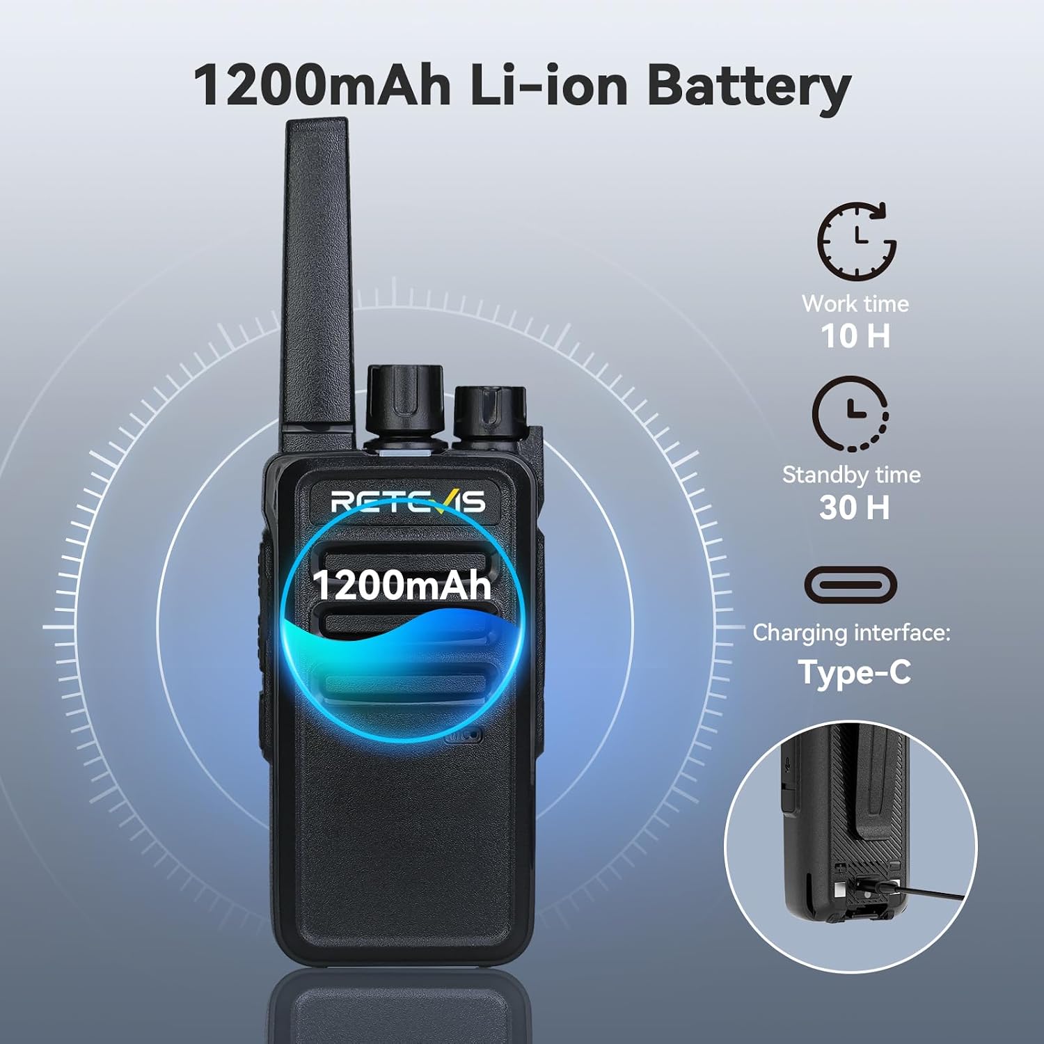 Detalle 2 de Retevis RT68 Two Way Radio Long Range Walkie Talkies (10 Pack)
