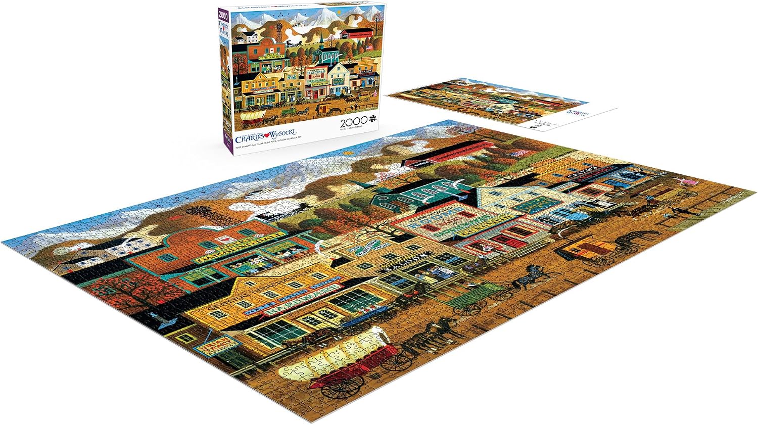 Thumbnail 3 de Buffalo Games Charles Wysocki Pete’s Gambling Hall 2000-Piece Jigsaw Puzzle (38.5 x 26.5in)