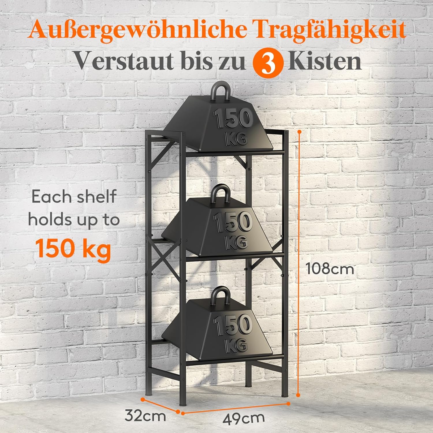 Detalle 2 de Lifewit Getränkekistenregal 3 hoch, 450 kg