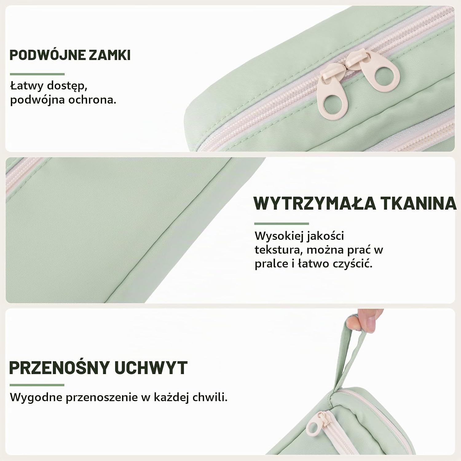 Detalle 2 de COLOCASTLE etui na długopisy, 3 przegrody, zielone, 20 × 12 × 5 cm