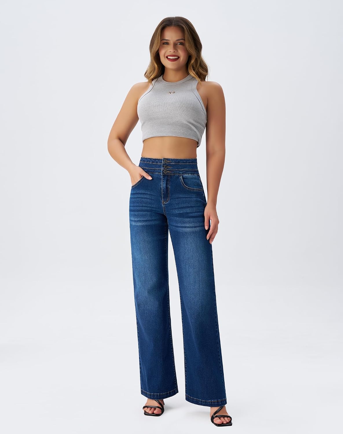 Detalle de roswear Wide Leg Jeans High Waisted