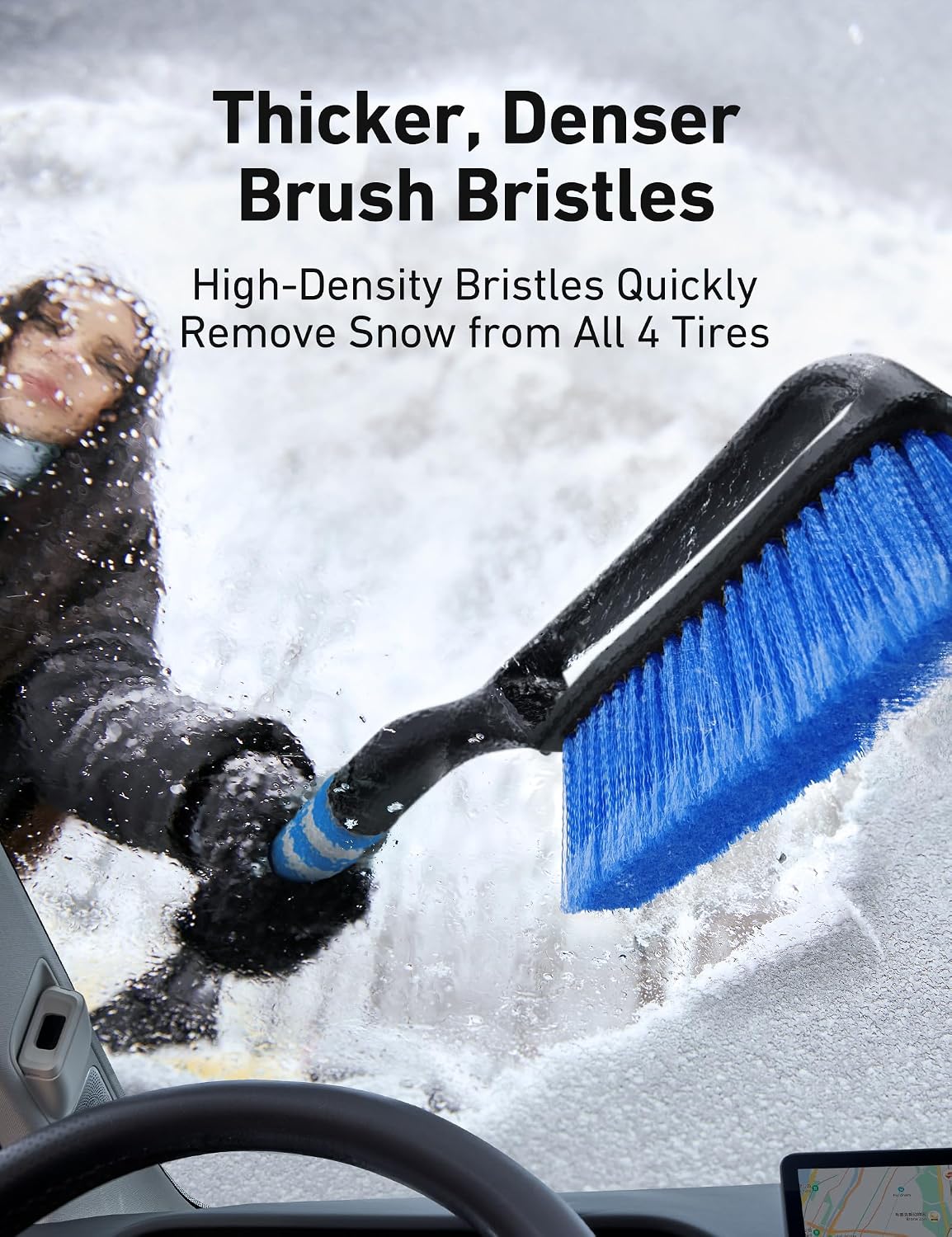 Detalle de AstroAI 2-Pack 27-Inch Snow Brush and Ice Scraper, Detachable with Storage Bag