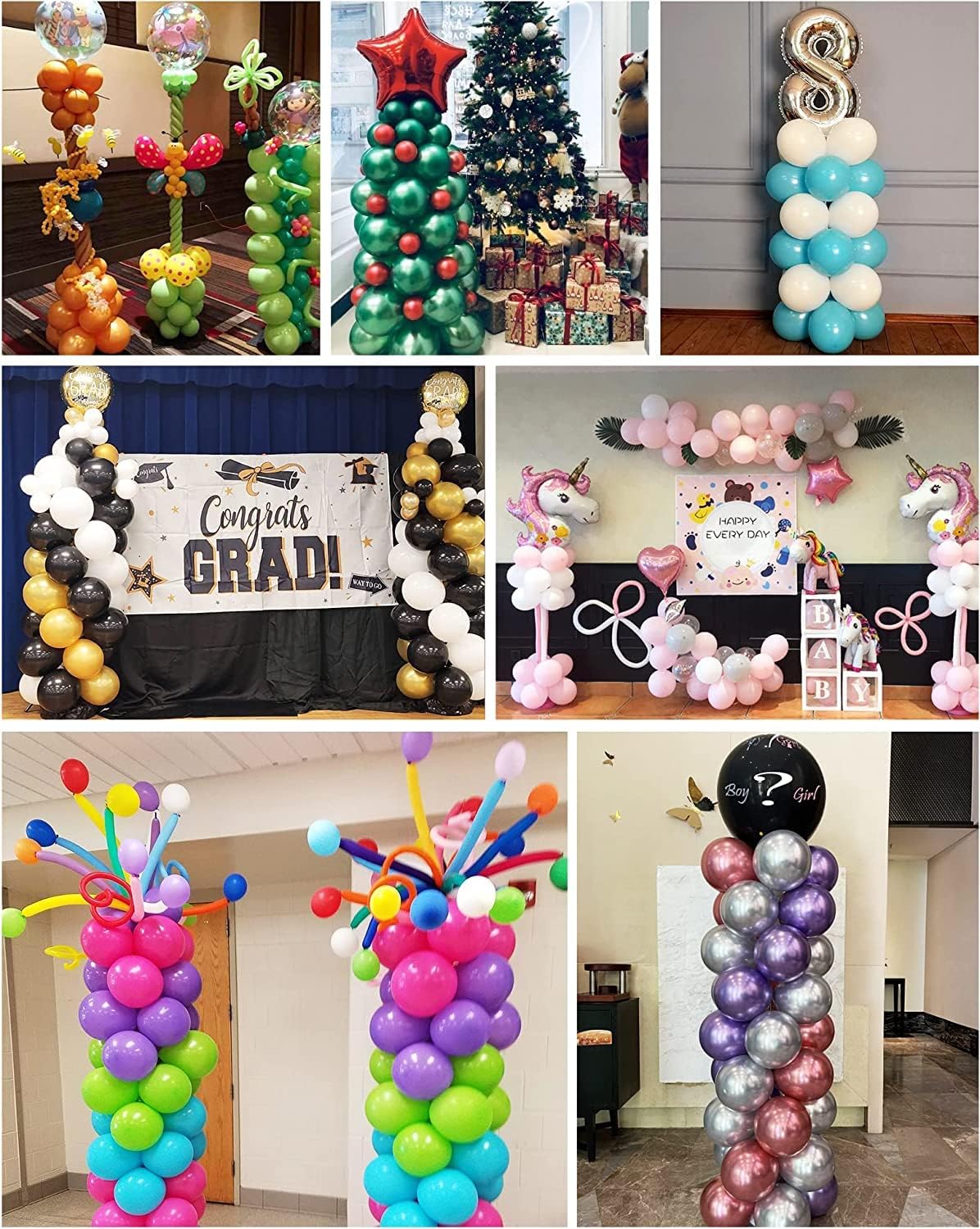 Thumbnail 6 de YALLOVE Balloon Column Stand Kit (Set of 4) — 7 Feet Adjustable Metal Balloon Tower