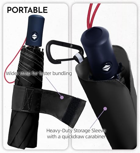 Detalle 2 de LILAC Compact Travel Umbrella, 43-inch Canopy, UPF 100+ and Windproof Frame