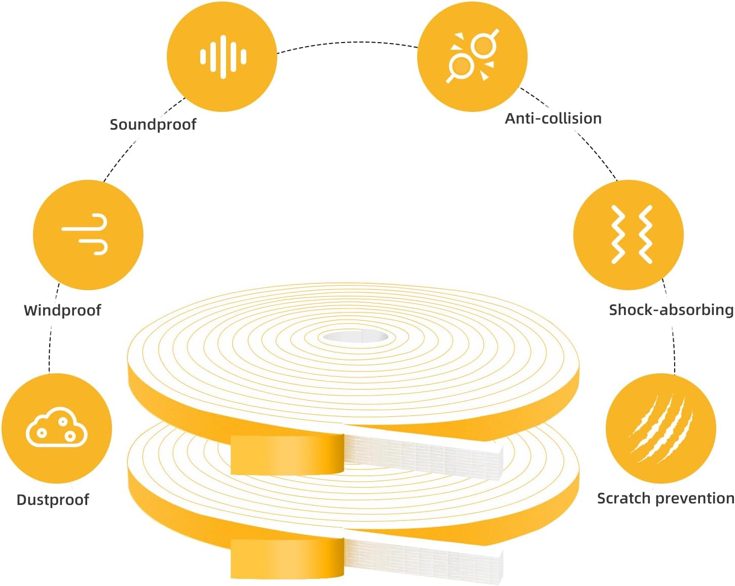 Thumbnail 2 de YIMIKI Joint d'étanchéité mousse 10 m 🪟