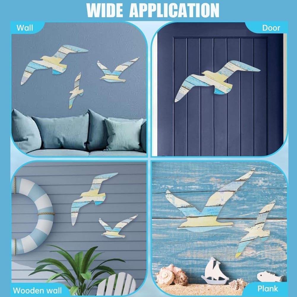 Thumbnail 2 de Yerleomit Maritime Möwen Wanddeko – 3er Set aus Holzdeko im Küstenstil