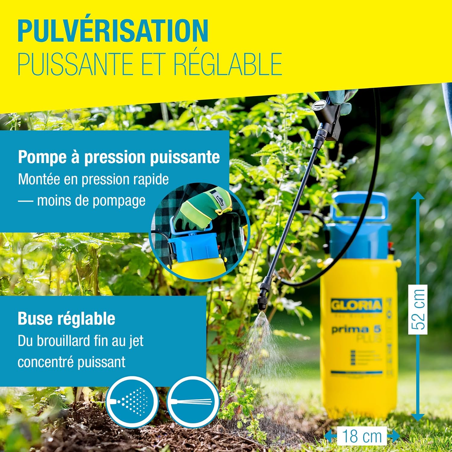 Thumbnail 4 de Gloria Pulvérisateur de Jardin Prima 5 Plus — Pulvérisateur à Pression 5 L, EPDM, résistant aux acides