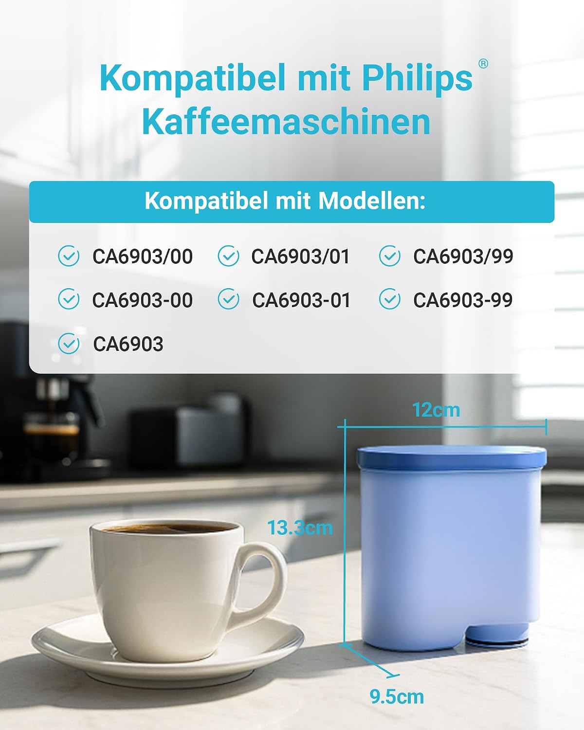 Detalle 2 de AQUA CREST Wasserfilter für Philips Saeco CA6903/10 ⌚ (4)