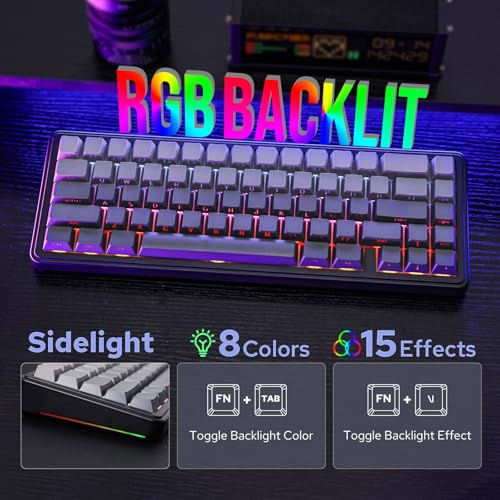 Detalle de EPOMAKER x Aula F65: Teclado gaming mecánico inalámbrico 65% compacto