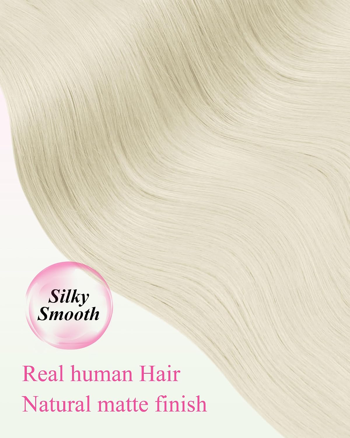 Detalle 2 de YoungSee Tape-in Extensions Echthaar Platinblond, 60 cm (60A) – 50 g