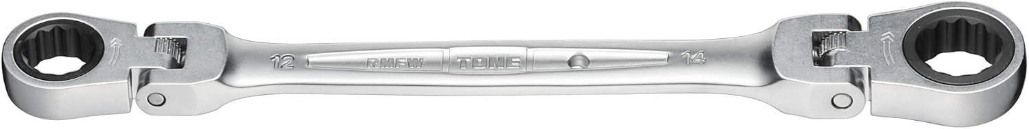 Detalle de トネ TONE HPRMFW-1214 両首振ラチェットめがねレンチ 12×14mm・180°角度調整