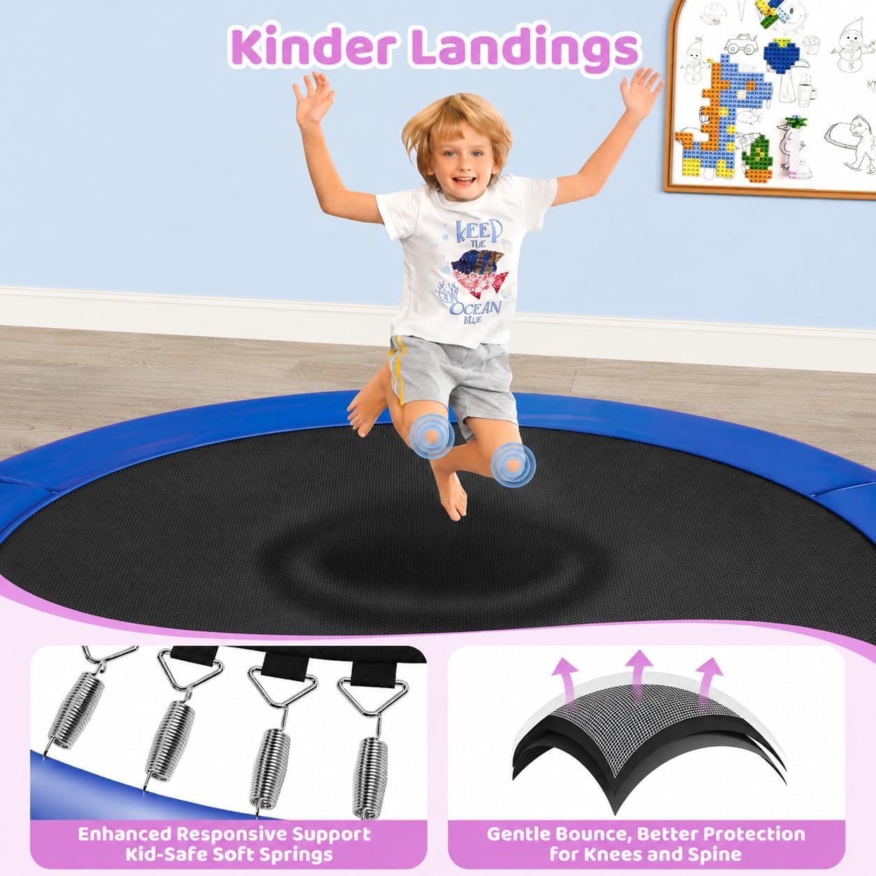 Detalle 2 de Yohood 55" Trampoline for Kids 55