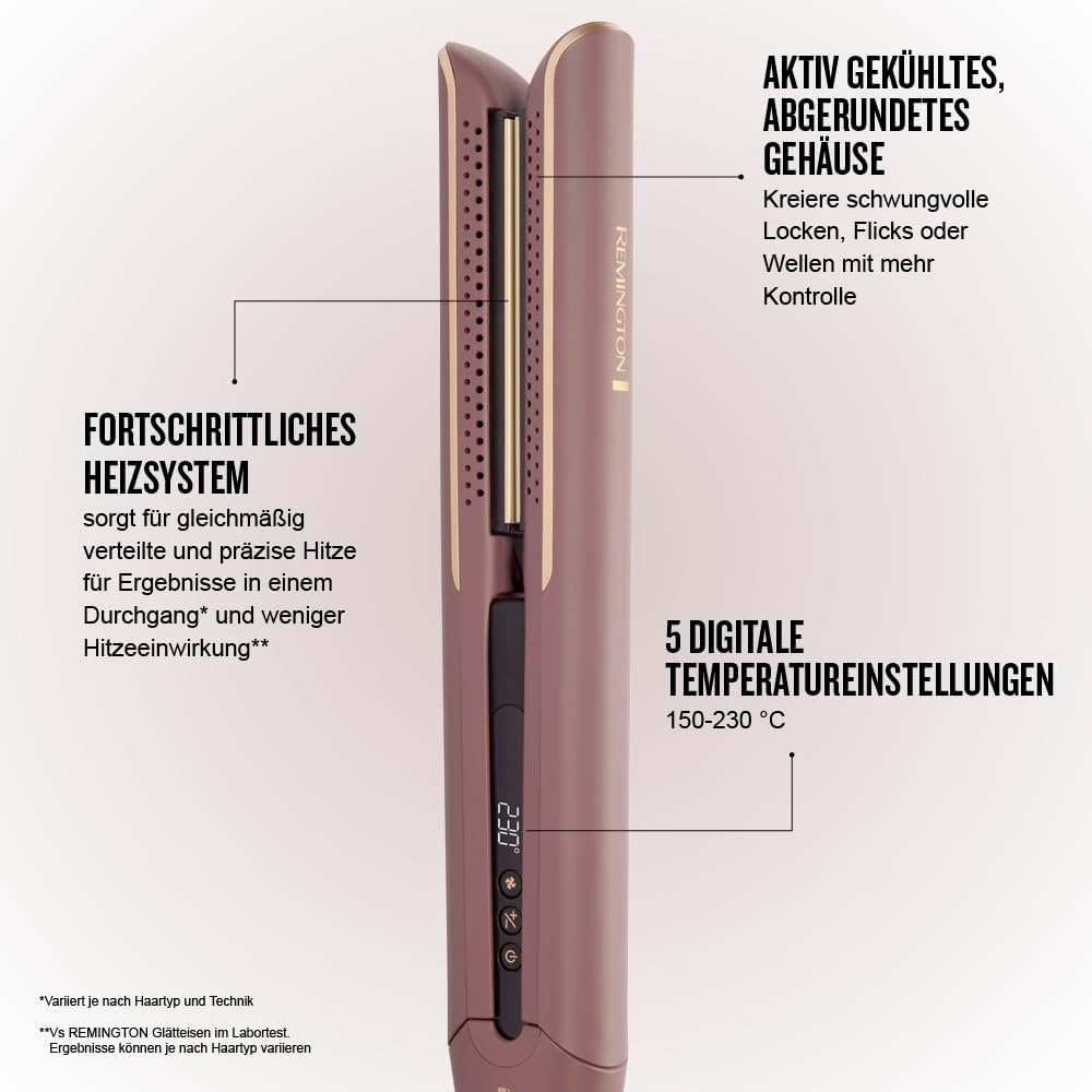 Detalle de Remington AIRvive Glätteisen S8930 – Ionic Air-Technologie, Ultra-Keramik, 150–230 °C