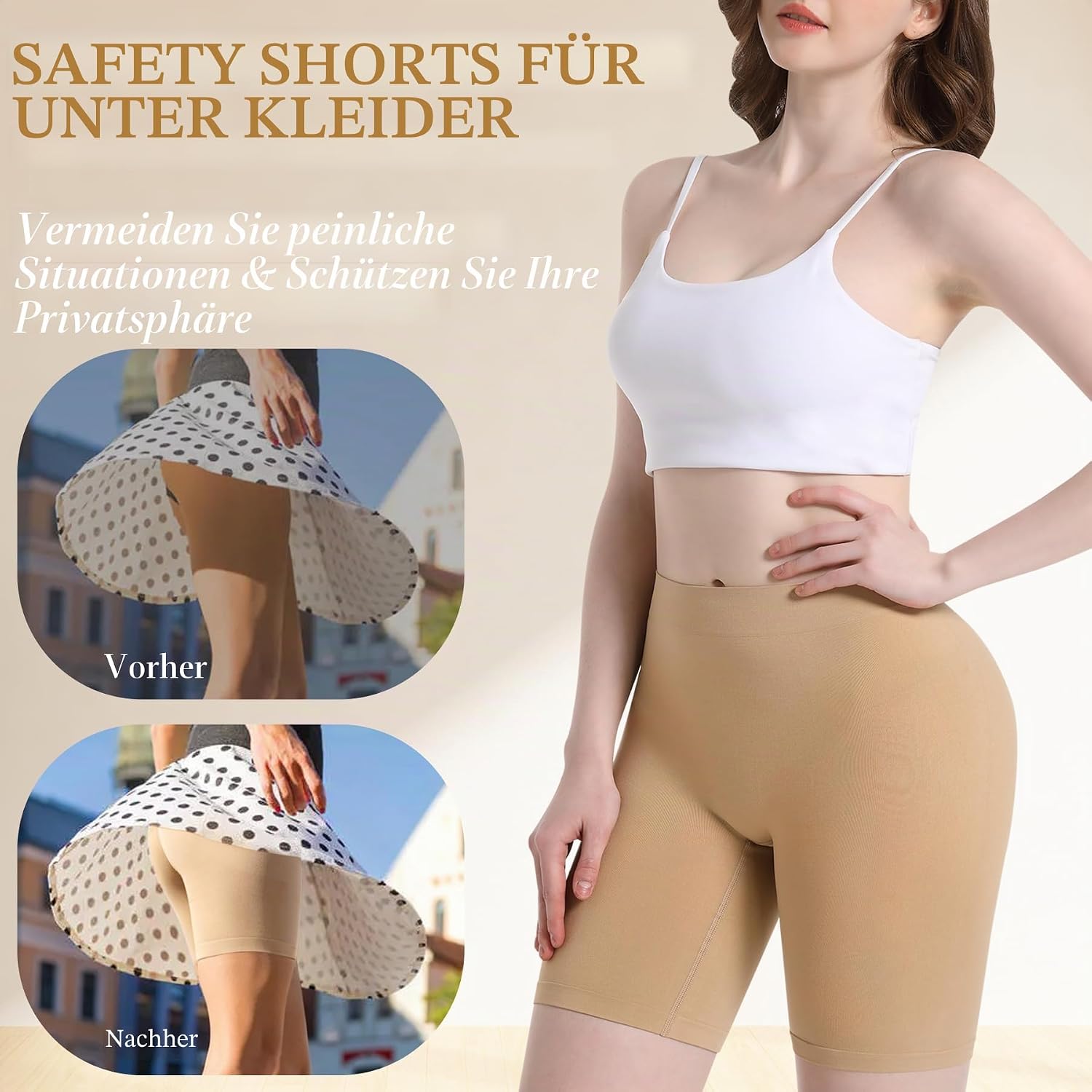 Thumbnail 3 de Damen Shorts Radlerhose Kurze 3er Pack – Nahtlos, Anti-Scheuern, Hohe Taille