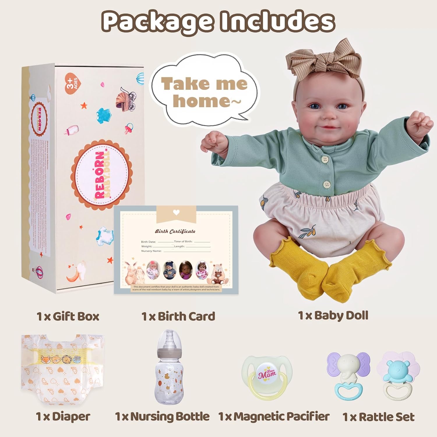 Thumbnail 5 de BABESIDE Reborn Baby Doll 20 inch