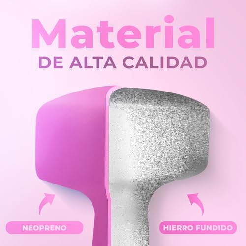 Thumbnail 3 de JUPPLIES Juego de Mancuernas de Neopreno Rosa 2 x 2 kg – Antideslizantes, diseño hexagonal y compacto