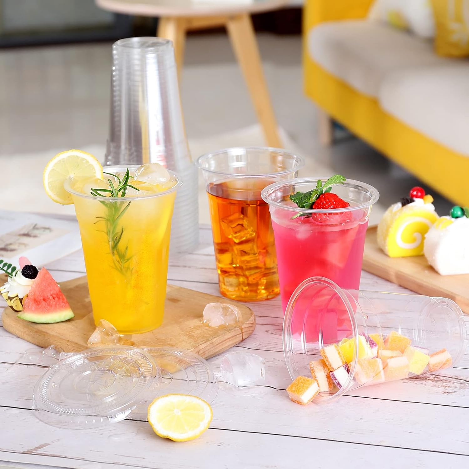 Thumbnail 5 de TashiBox Plastic Cups 16 oz with Lids