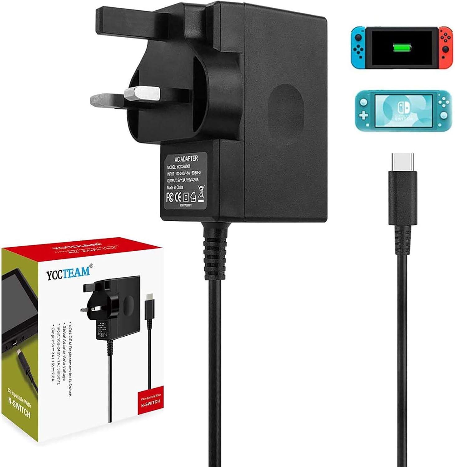 Thumbnail 6 de 45W Charger for Switch / Switch OLED / Switch Lite – Fast AC Adapter with 10FT Type-C Cable