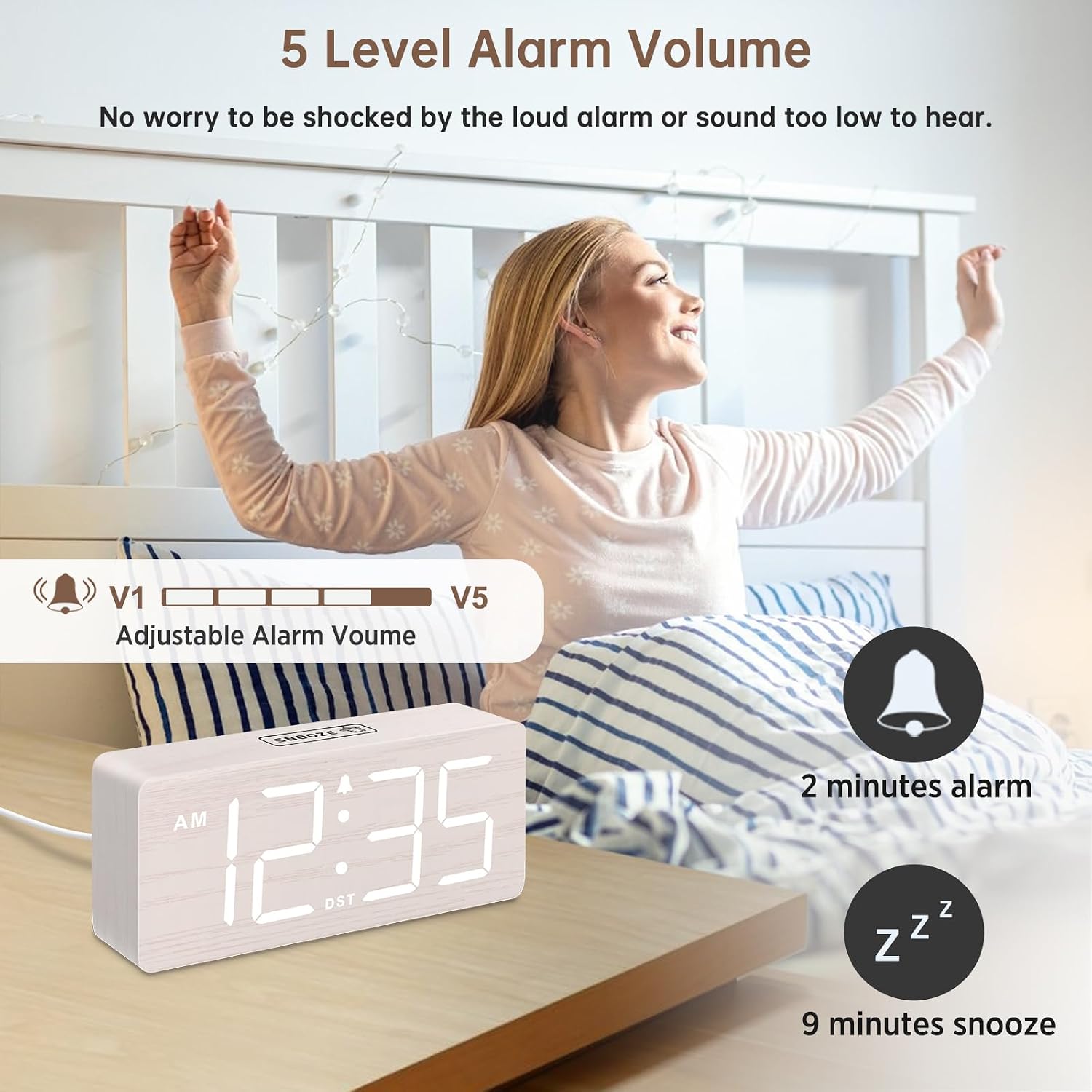 Thumbnail 2 de DreamSky Wooden Digital Alarm Clock
