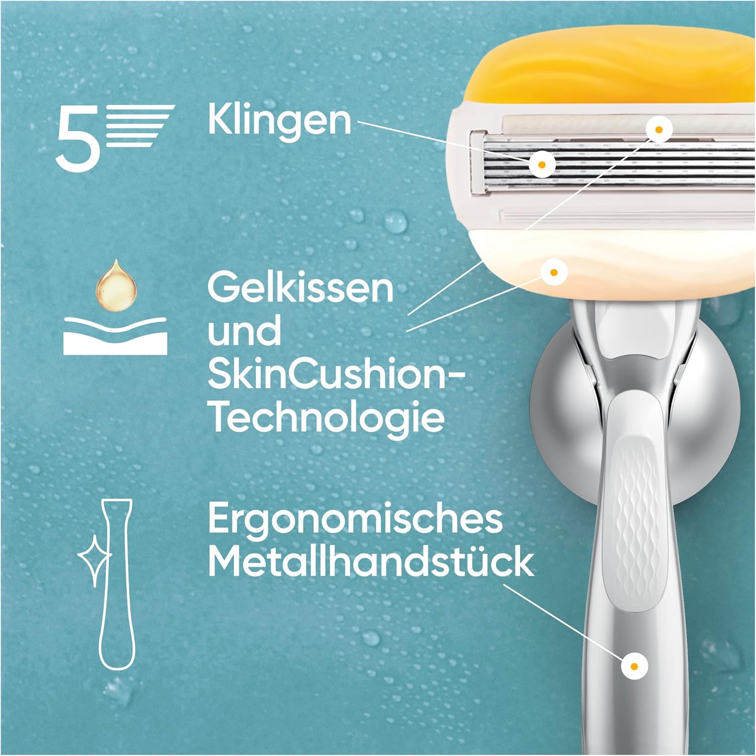Detalle de Gillette Venus Pro ComfortGlide Nassrasierer 6 Klingen
