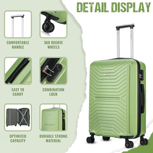 Detalle de FLYMAX 29" Large Suitcase 4 Wheel Lightweight Hard Shell Travel Case (100 Litre) with 3-Digit Lock and Telescopic Handle