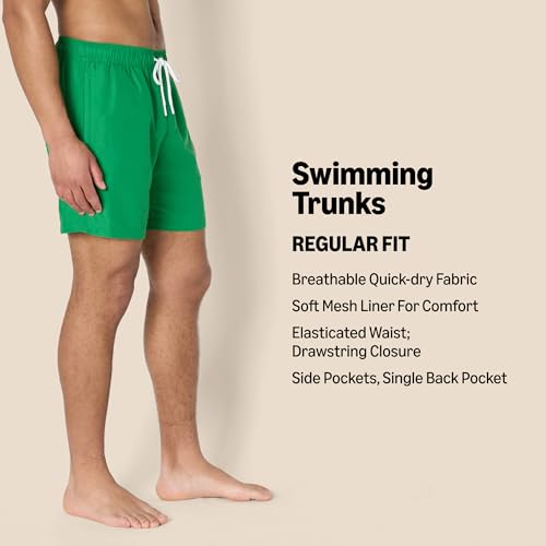 Detalle 2 de Amazon Essentials Men's Swimming Trunks with Mesh Lining: Red, XL