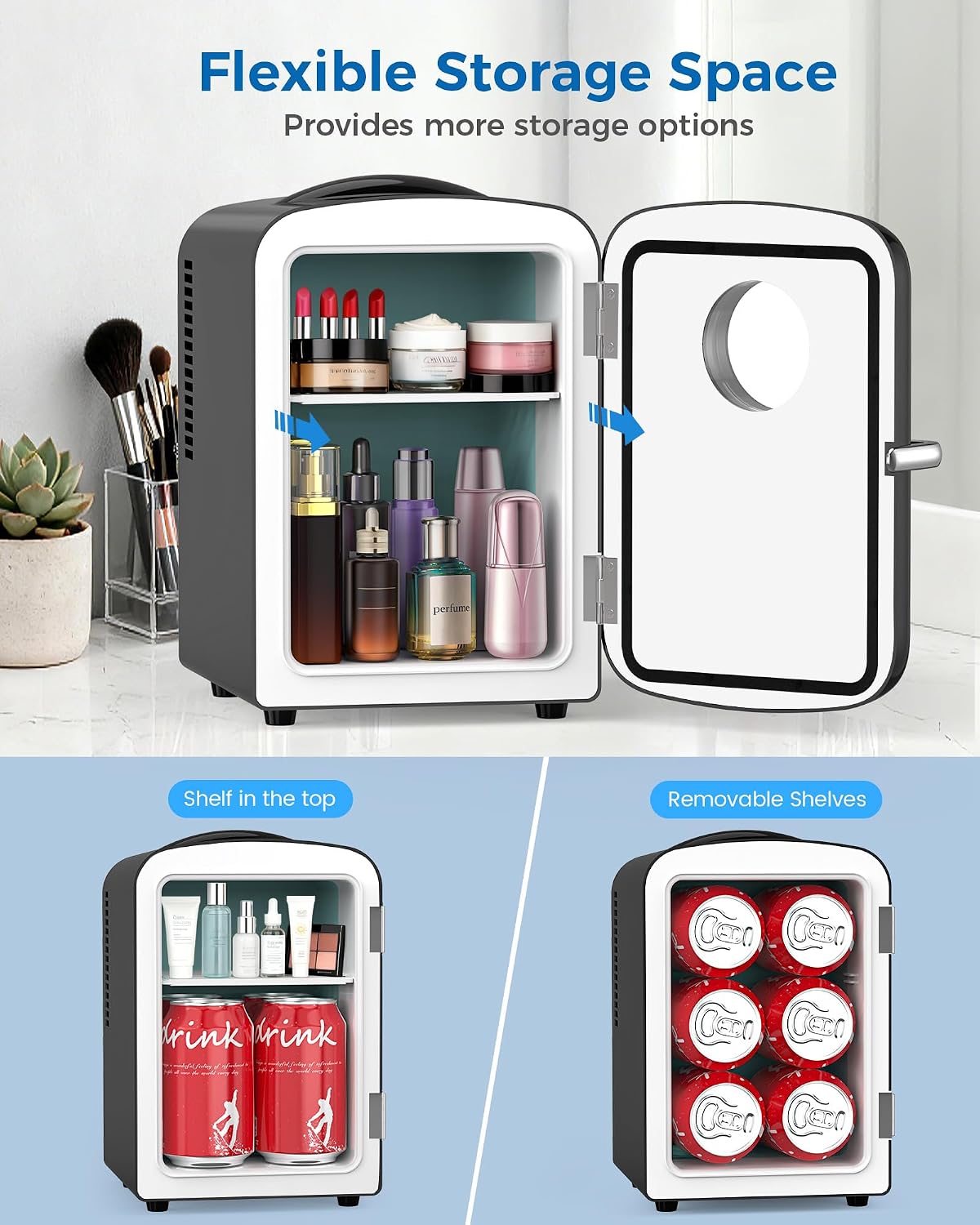 Thumbnail 4 de Electactic LY2504L1 4L Mini Fridge for Skincare and Drinks, Black