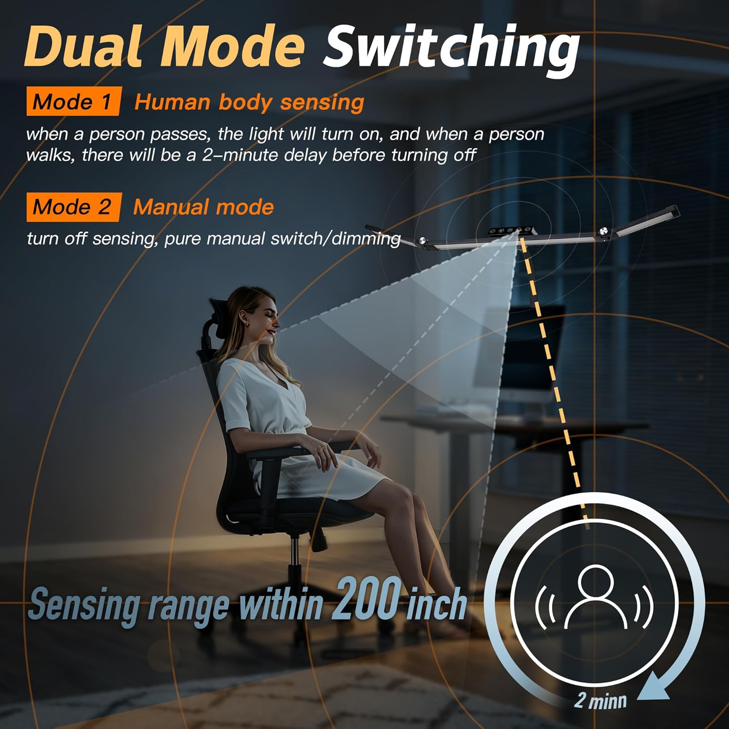 Thumbnail 1 de Overcomo LED Desk Lamp with Clamp — versatile multi-bar table light for home office