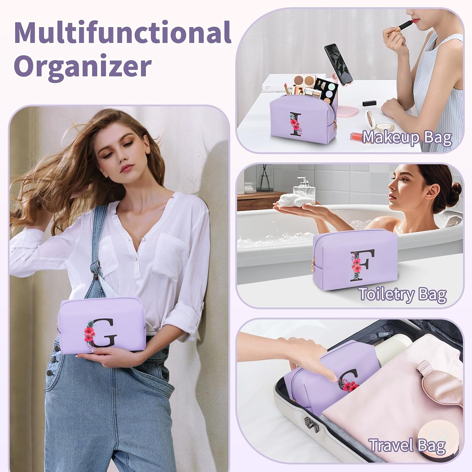 Thumbnail 5 de Personalized Makeup Bag, 7.9 x 3.1 x 4.9 in
