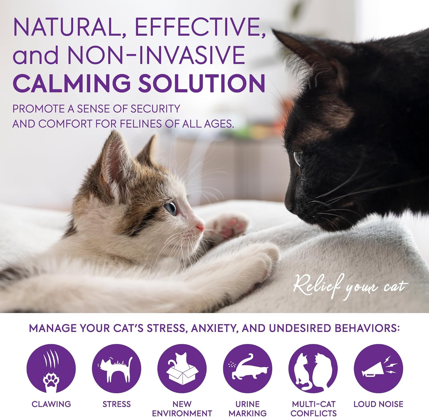 Detalle de TopSum Cat Calming Plug-in Diffuser: Premium Cat Pheromone Diffuser Kit