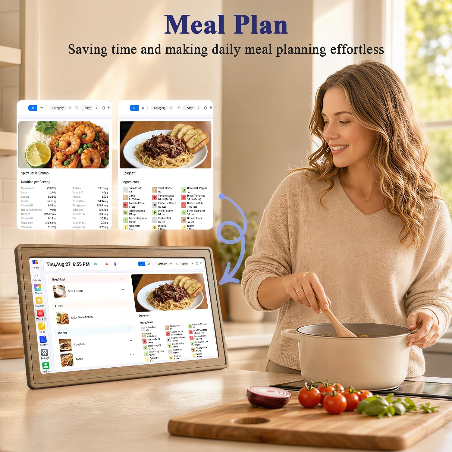 Detalle de CYPID 15.6-Inch Digital Calendar with Touchscreen, Chore Chart and Photo Display