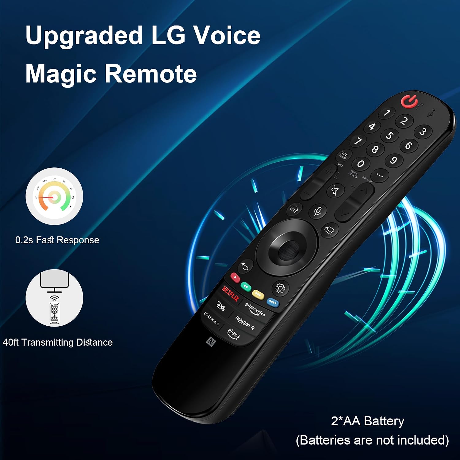 Thumbnail 6 de Voice Magic Remote for LG Smart TV – Replacement with Pointer, Voice and 6 Shortcuts (2019–2025 LG OLED/NanoCell/4K/8K)