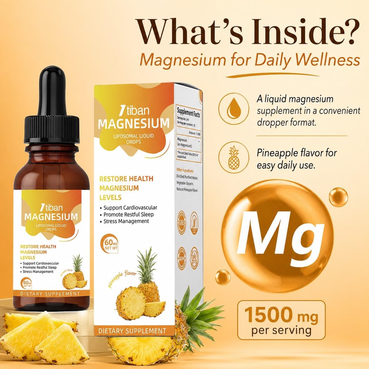 Detalle de Magnesium Liquid Drops, 2 Fl Oz