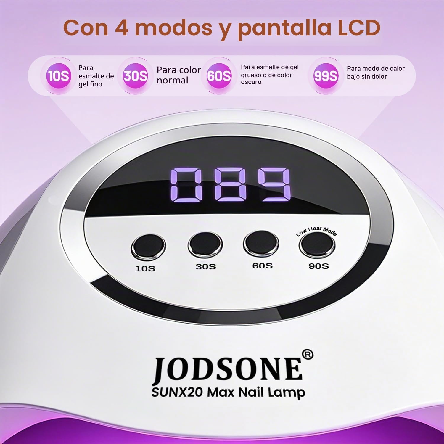 Detalle de JODSONE Lámpara de Uñas Semipermanentes UV LED 320W con 72 LEDs y sensor automático